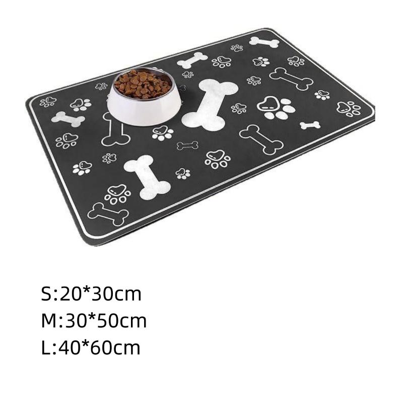 Diatomaceous Mud Absorbent Pet Placemat For Food And Water Bowl With Waterproof Quick-Dry Rubber Backing Non-Slip Home Pet Mat