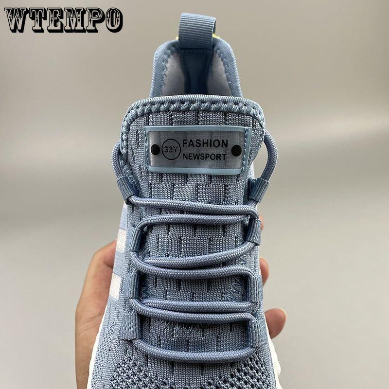 WTEMPO Summer Couple Sneakers Men's Breathable Lightweight Running Shoes Women's Mesh Hollow Casual Shoes Unisex Outdoor Soft Sole Sport Shoes
