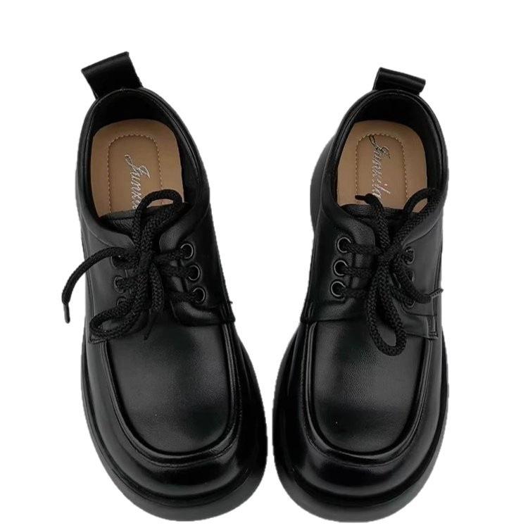 Loafers Women's 2025 Autumn Women's Shoes British Style Small Leather Shoes Platform Sole Fashion Versatile Soft Sole Single Shoes Women's Casual Shoe