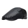 Men's Imitation Sheepskin Duckbill Cap - Stylish Korean, Middle-Aged & Elderly Newsboy Beret for Autumn/Winter.