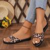 Fashion Women's Slippers Leopard Print Flat Shoes 2025 Summer New Women Flip-flops Anti Slip Fashion Comfortable Outdoor Beach Slippers