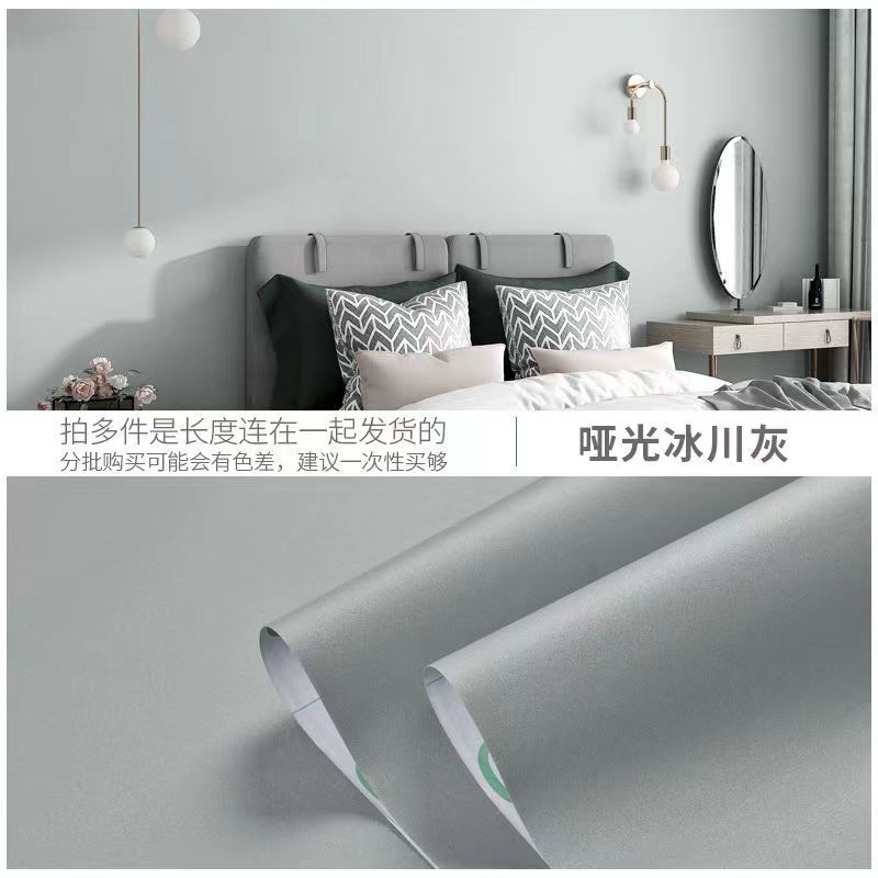 Vinyl Wall Solid Color Shiny Wallpapers Self-adhesive Decor Stickers Kitchen Cupboard Refrigerator Desktop Renovate Modern Film