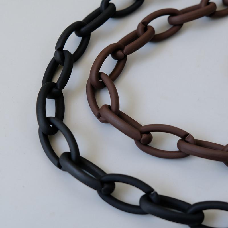 New Fashion Phone Chain Accessory Matte Candy Black Resin Phone Case Chain Frosted Strap Women Crossbody Shoulder Chains