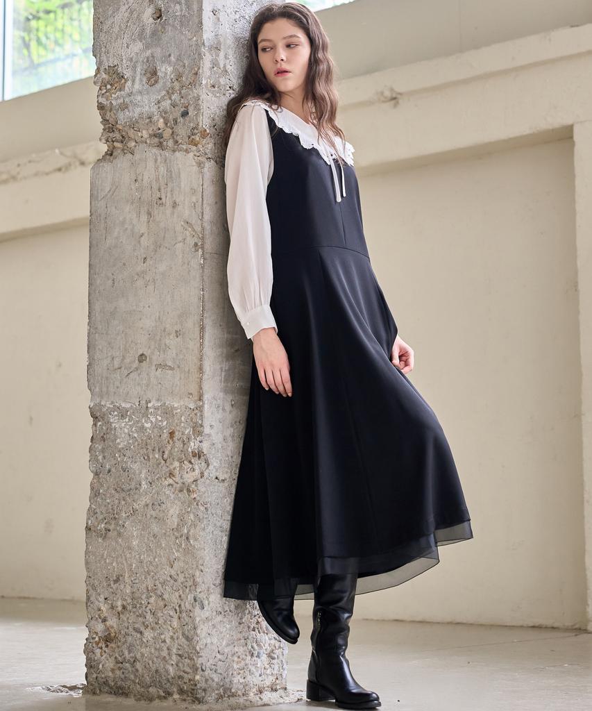 Mite Sleeveless Flare Dress_Black