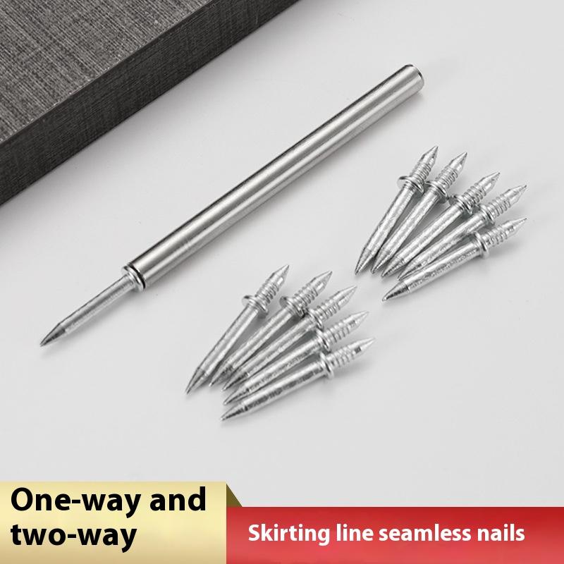 50/100pcs Pcs Nail Without Marks Metal Rust-Proof Nails Wood No Trace Double Head Nails Seamless Nails Skirting Thread Seamless