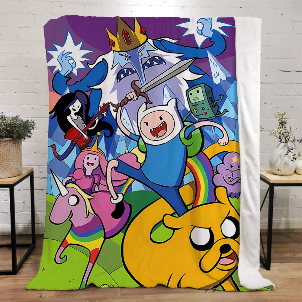 Adventures Time Thick Blankets for Winter Blanket Bed Knitted Plaid Home and Decoration Microfiber Bedding Beach Towel Throw Nap