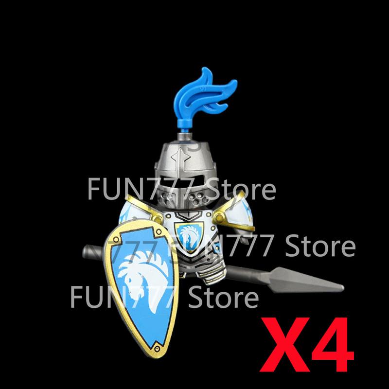 MOC Medieval Lion King Castle Knight Building Blocks Figure Accessories War Horse Cavalry Warrior Crusaders Toy Gift Bricks N029