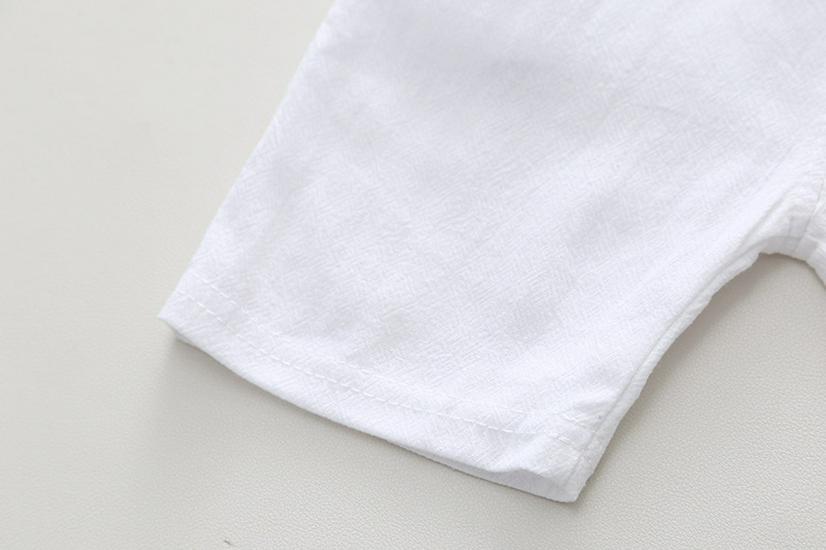 2026 Summer Southeast Asian Resort Boys' Leaf-Print Lapel Shirt & White Shorts Set