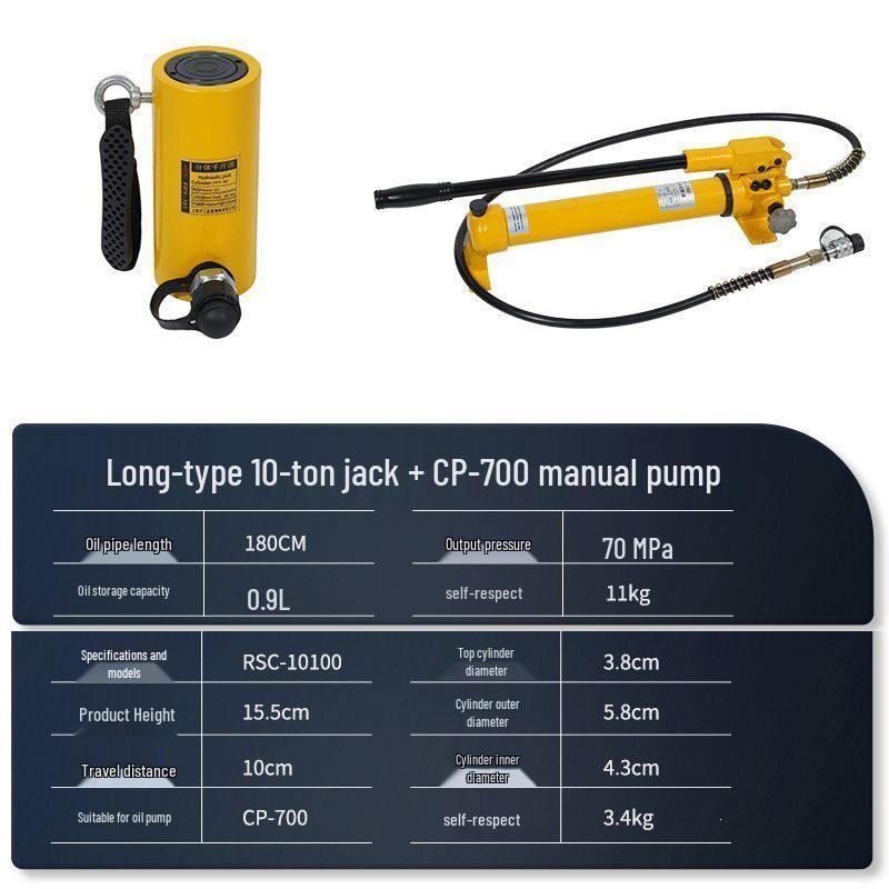 Split Ultra-Thin Hydraulic Cylinder: 5T, 10T, 20T, 30T, 50T, 100T - Extended and Short Types
