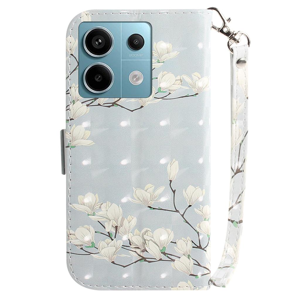 For Xiaomi Redmi Note 13 Pro 5G/Poco X6 5G Wallet Case 3D Pattern Print Leather Cover with Strap
