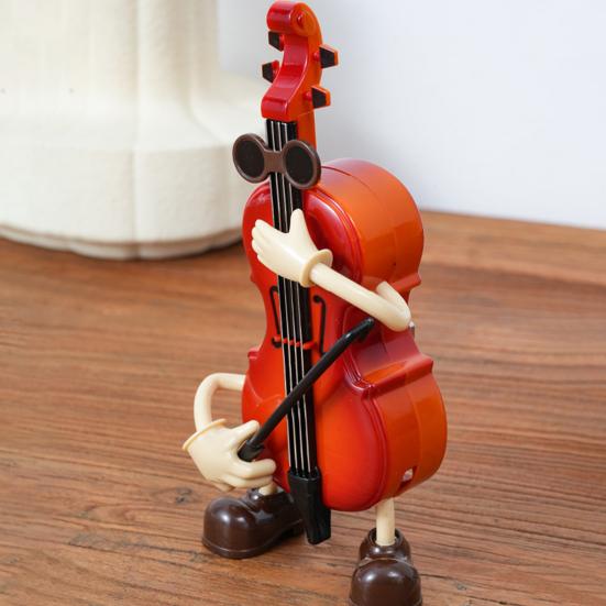 Swing Cartoon Cello Music Box Classic Melody Automatic Shaking Guitar Wind-up Musical Box Home Office Bedroom Desktop Decoration Ornament