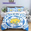 Leicester City FC  Pattern Bedding Quilt Set  Home Decoration  Gift (1 * Duvet Cover + 2 * Pillowcase  Without Core)