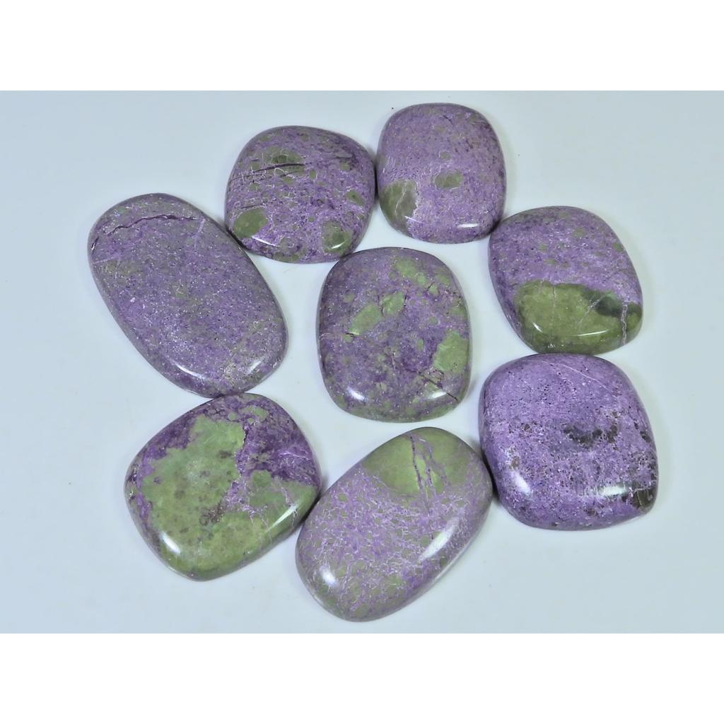 309Cts. Natural Stichtite Cushion Shape Cabochon Loose Gemstone 8Pcs Lot C-1223