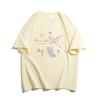 Flower gray American ins trendy brand butterfly short-sleeved T-shirt women's summer new pure cotton design sense niche fat MM top