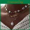 Geometric Artificial Pearl Pendant Necklace For Women With Multilayer Chain Summer Style