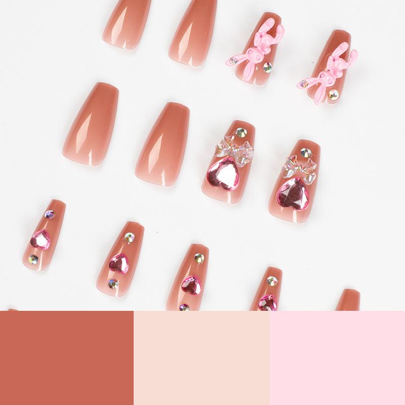 Wearable Nail Art Y2K Sweet Cool Nail Art Love Violent Rabbit Wearing Nail Art Tablets Removable Nail Art Tablets