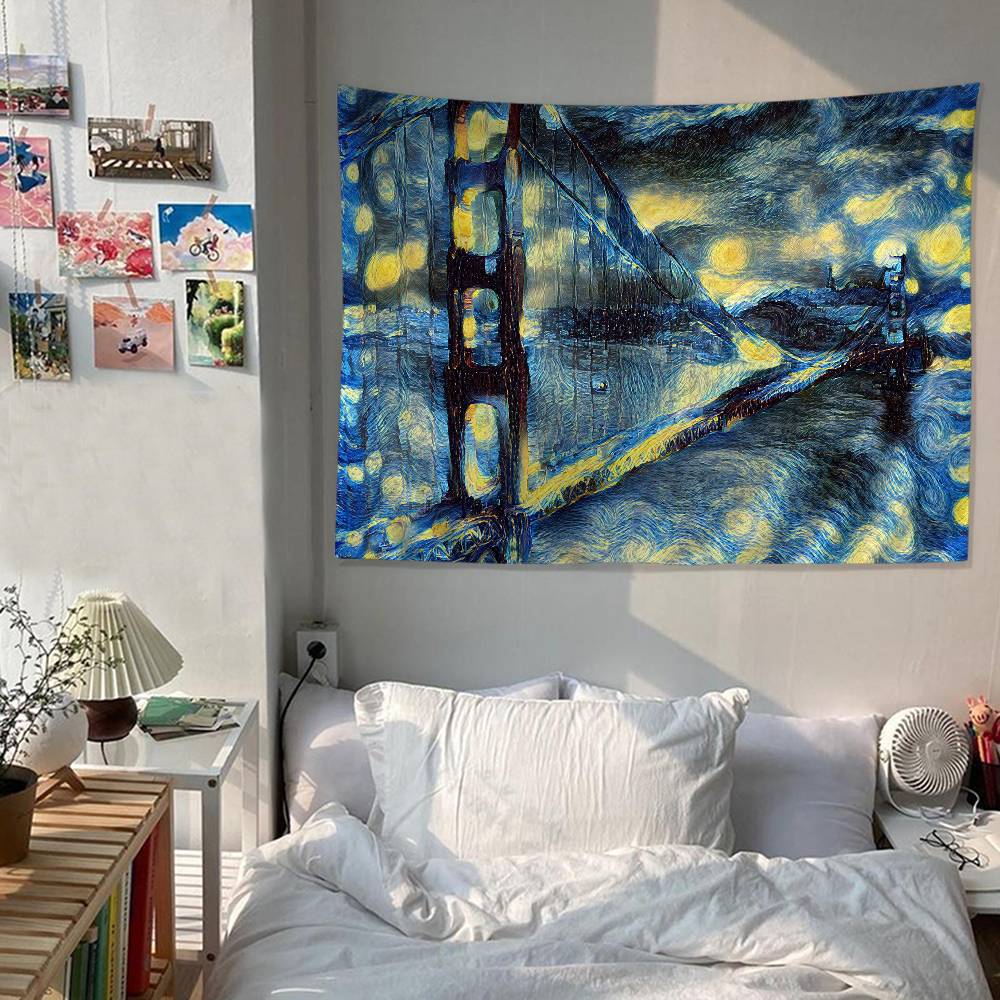 Van Gogh Paintings Printed Large Wall Tapestry Art Science Fiction Room Home Decor Decor Blanket