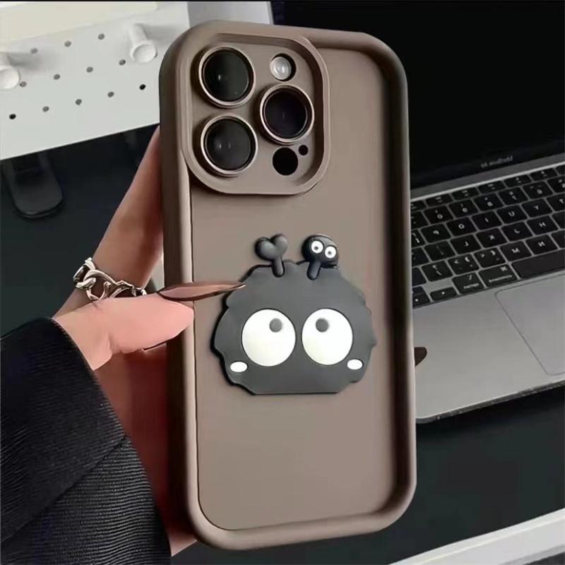 

Модный 3D милый чехол для телефона с изображением эльфа и угольного шара для iPhone 15 14 13 12 11 Pro Max, мягкий силиконовый чехол для iPhone 15 14 13 12 11 iPhone 11 коричневый