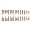 24 Stuks Franse Witte Strik Tip Press-On Nagels Vrouwen Lange Puntige Acryl Nagels Kunst Zoete Edgy Stijl