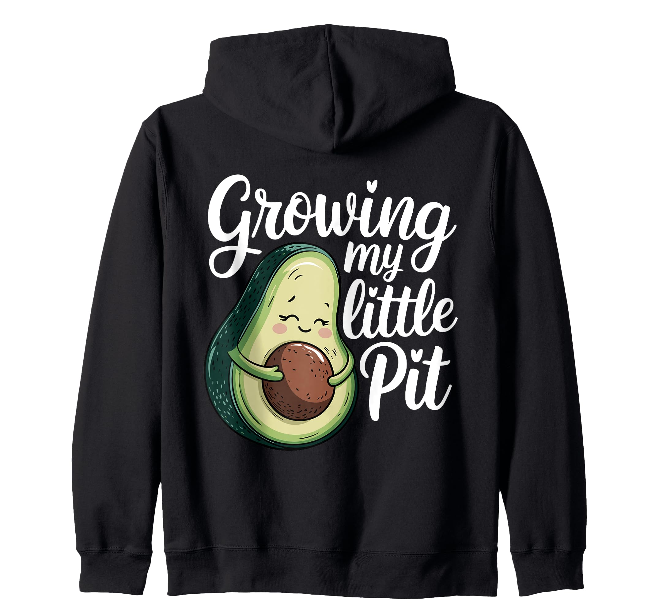 

Худи на молнии для беременных с авокадо чёрный