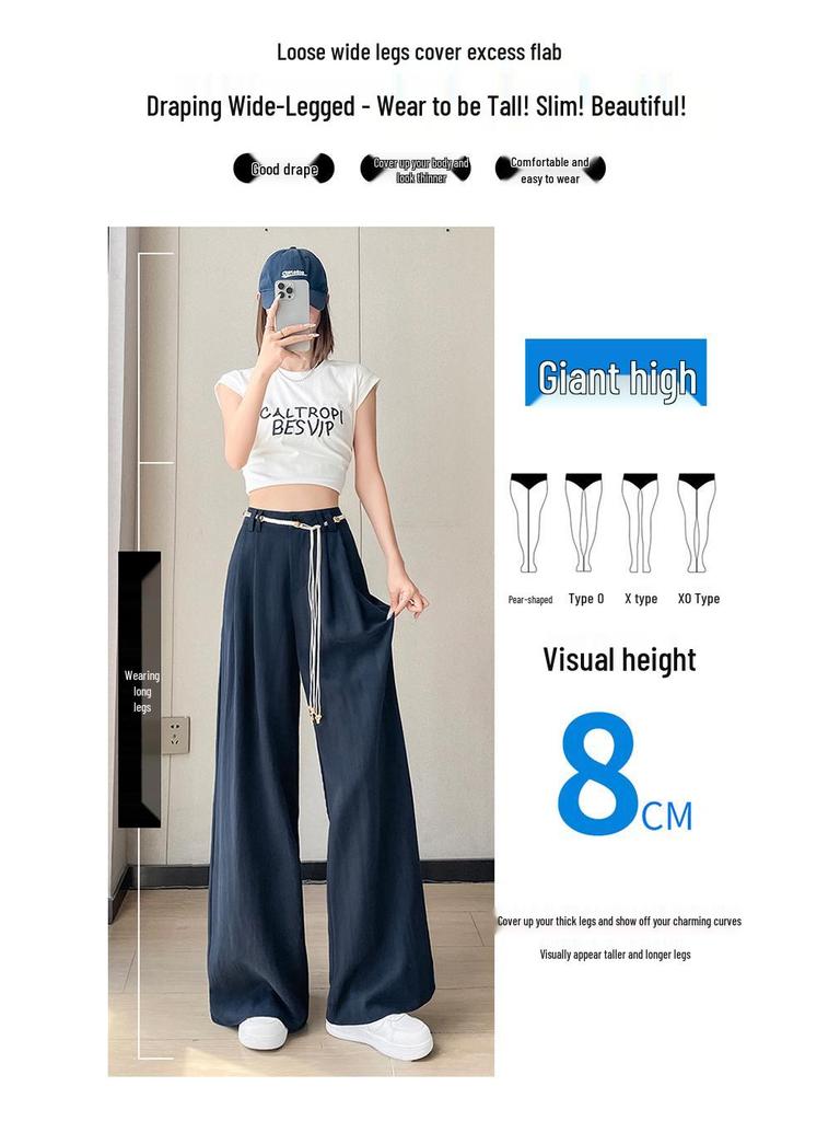 Summer 2026 Ice Silk Cotton-Linen Wide-Leg Sun Protection Pants - Women's Casual Thin Yamamoto Style