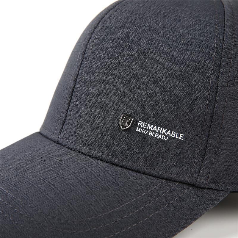 Non-Fading Spring And Autumn Hat Men'S Baseball Cap Middle-Aged And Elderly Thin Sunshade Sunscreen Four Seasons Outdoor Black Cap