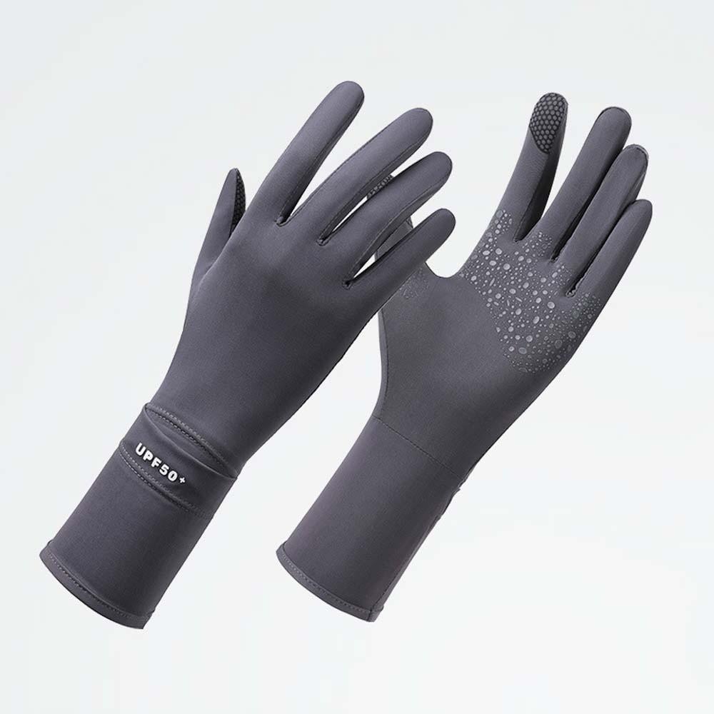Solid Color Women Sunscreen Gloves Thin Summer Driving Mittens Ice Silk Riding Gloves  Outdoor