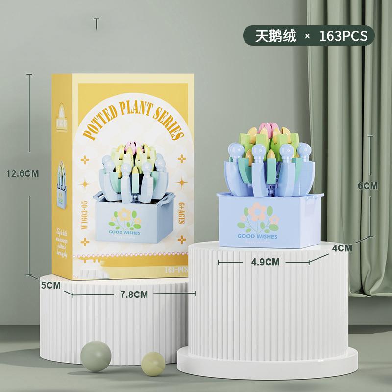 Flower Bouquet Mini Particle Building Blocks Flower Kit 3D DIY Creative Plants Micro Bricks for Home Decor Girl Gift Adults Kids