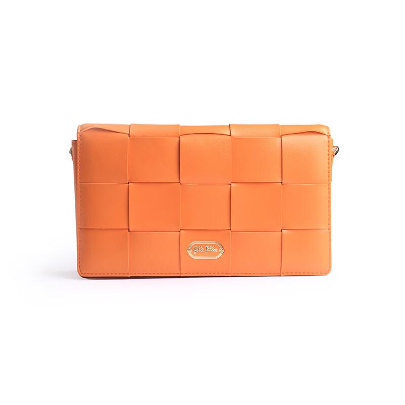 Folli Follie Orange Plaid Small Crossbody Bag