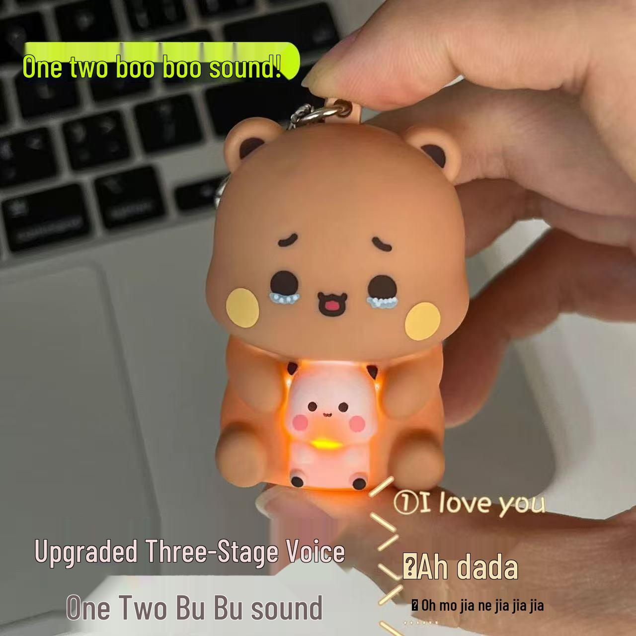 

Luminous I Love You Panda Couple Pendant Toy Keychain