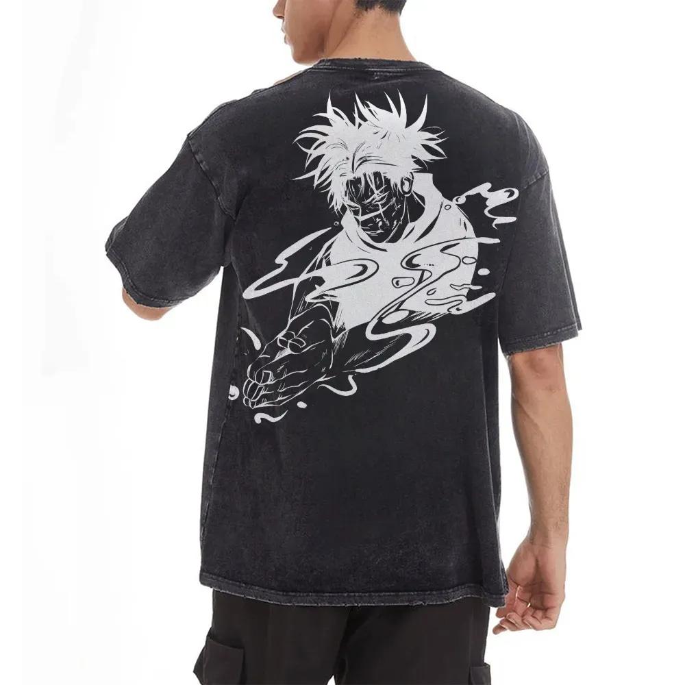 Anime Jujutsu Kaisen Choso Harajuku Retro Prané Tričko Bavlna Pánské Streetwear Nadměrné Dámské Krátký Rukáv Unisex Top