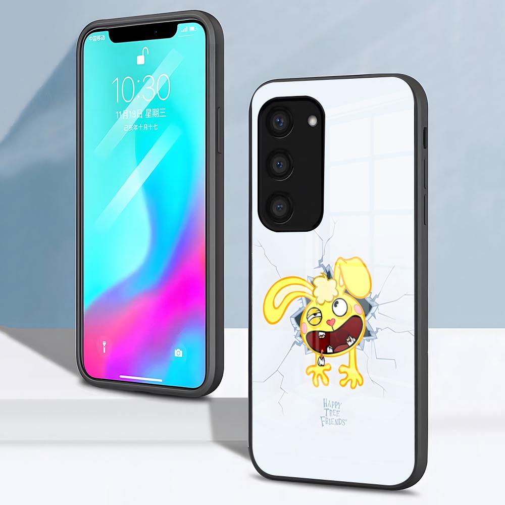H-Happy Tree F-Friends Phone Case For Samsung S26 S25 S24 FE S23 S22 S21 Plus S20 Ultra Note20Ultra Black Glass Cover