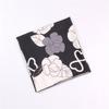 Manual Hand Rolled Twill Silk Scarf Women Flowers Print Square Scarves Wraps Echarpe Curled Foulards Femme Bandana Hijabs 90CM