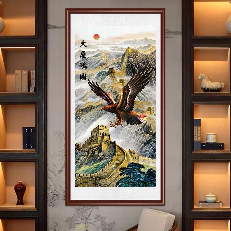 5D Diamond Painting Full of Diamonds The Great Wall Living Room Bedroom Handmade Diy Dot Paste Vertical Version Porch Decoration Mosaic Art Eagle