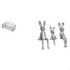 Family Sculpture Trio Adorned Tabletop Centerpiece Animal Figurines for Charming Bookshelf And
