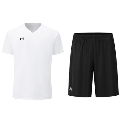 Under Armour Loose Fit Pullover Short Sleeve Comfortable Jersey Shorts Casual Sports Set Unisex Sets White Black 21500524-100+24500204-001