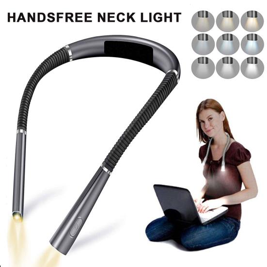 LED Neck Reading Light Book Lamp Dimmable Rechargeable Flexible Soft Lightweight Hands-Free LED Reading Lamp