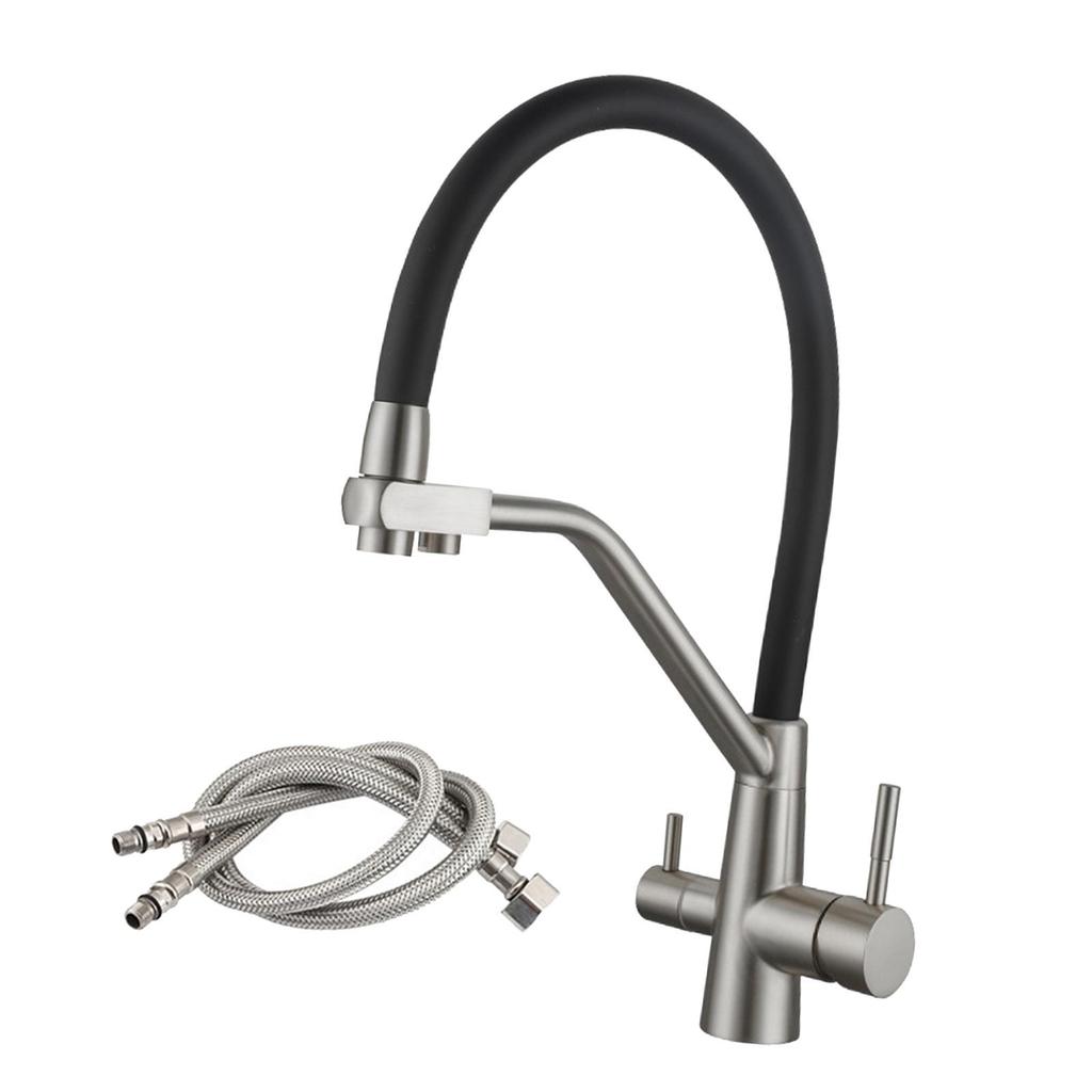 Purification Kitchen Faucet 3-ways Mixer Tap Basin Indoor Outdoor 2 Outlets