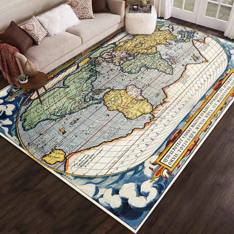 

Ковер в скандинавском стиле с 3D-печатью и картой для дома, гостиной, дивана, напольного коврика для спальни, покрытый прикроватным ковром 50*80CM