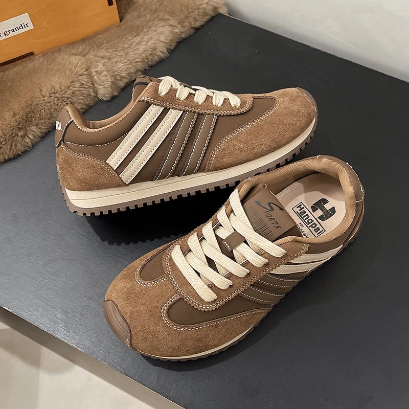 

Женские осенние новые великолепные кожаные туфли на платформе, универсальная повседневная спортивная обувь 40 коричневый