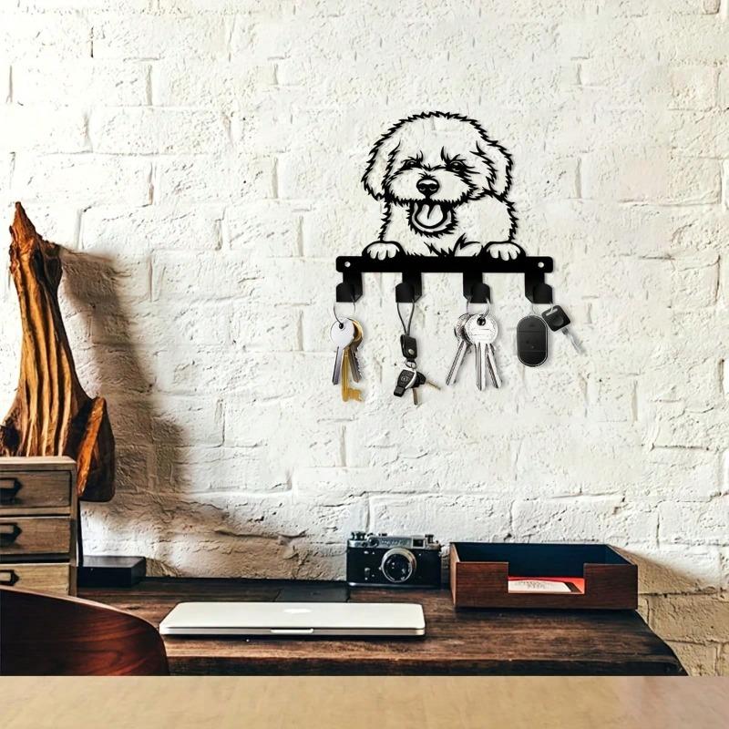 Large Teddy Bear Key Holder Metal Wall Hooks White Bear Design Boho Style Room Decor Gift