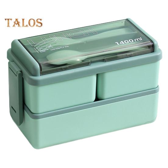 

Bento Box двухслойный съемный прочный офисный работник портативный пищевой контейнер для ежедневного использования зелёный
