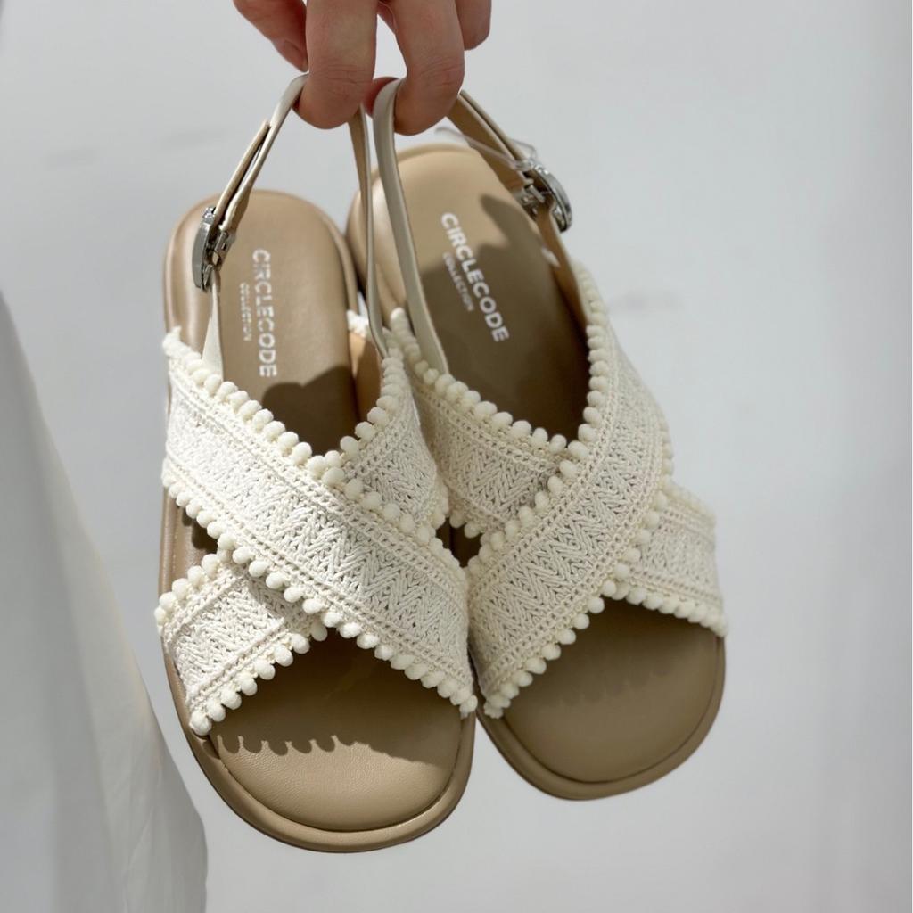 Open-toed Roman shoes women's 2025 new summer versatile soft-soled flat-soled thin cross-strap non-slip beach sandals women