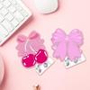 2 Pcs Acrylic Carabiner Holder Bows Badge Reels ID Badge Holder Retractable Keyring Name Card Holder for Office School