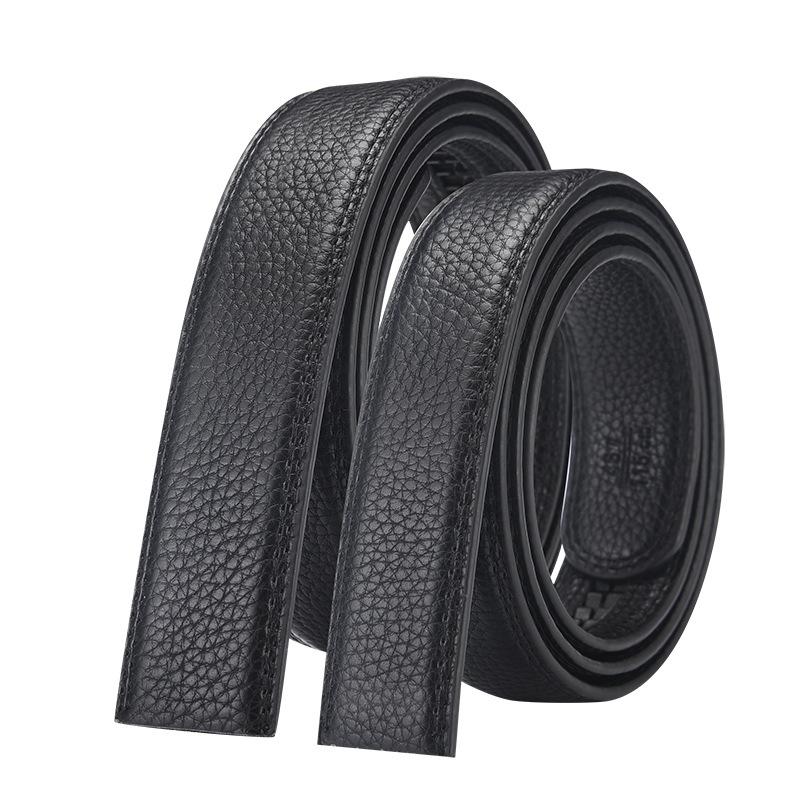 Explosive Men'S 3.5Cm Leather Self-Buckle Belt With High-End Melon Seed Pattern Slacks Belt