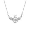 Women Fashion Sweet Angel Wing Zircon Pendant Simple Clavicle Necklace