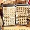 English Alphabet Wooden Stamp Set for DIY Crafts and Journaling