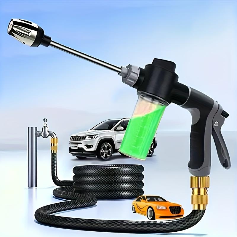 1pc Black Plastic Body Copper Plated Front Plate Machine High-pressure Car Wash Water Gun Household Shower Car Wash Water Gun