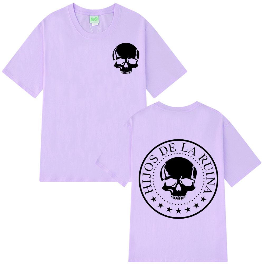 2025 Rapper NATOS WAOR Hijos De La Ruina Album Skeleton Harajuku T Shirt Fashion Casual Tshirts Unisex Women Cotton Oversized Tsh