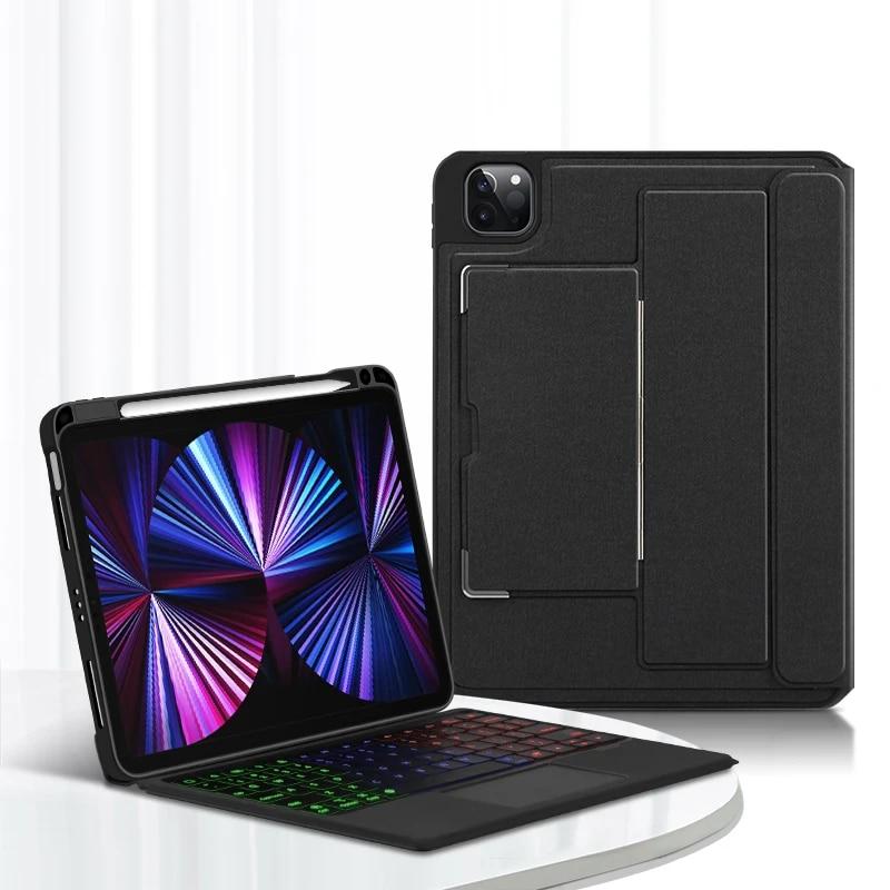 Magic Bluetooth Keyboard-deksel for iPad Pro 11 12.9 2021 2020 10.9 Air 4th 5th Generation 2022 nettbrett med bakgrunnsbelysning Smart Cover